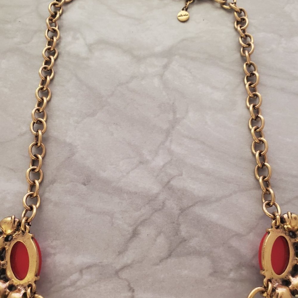 ✨ Stella & Dot Red Rhinestone Crystals Cluster antiqued distressed Statement ✨ - Picture 10 of 13